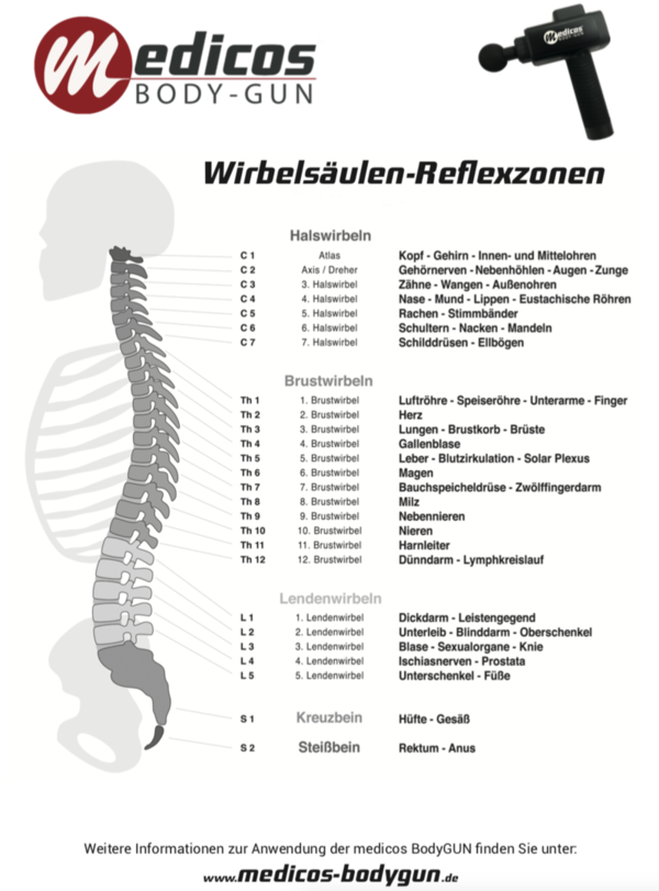 BodyGUN Wirbelsäulen-Reflexzonen-Poster DIN-A3